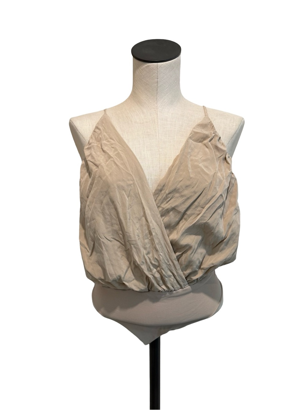 Alice & Olivia Callie Draped Silk Blend Bodysuit Top size S